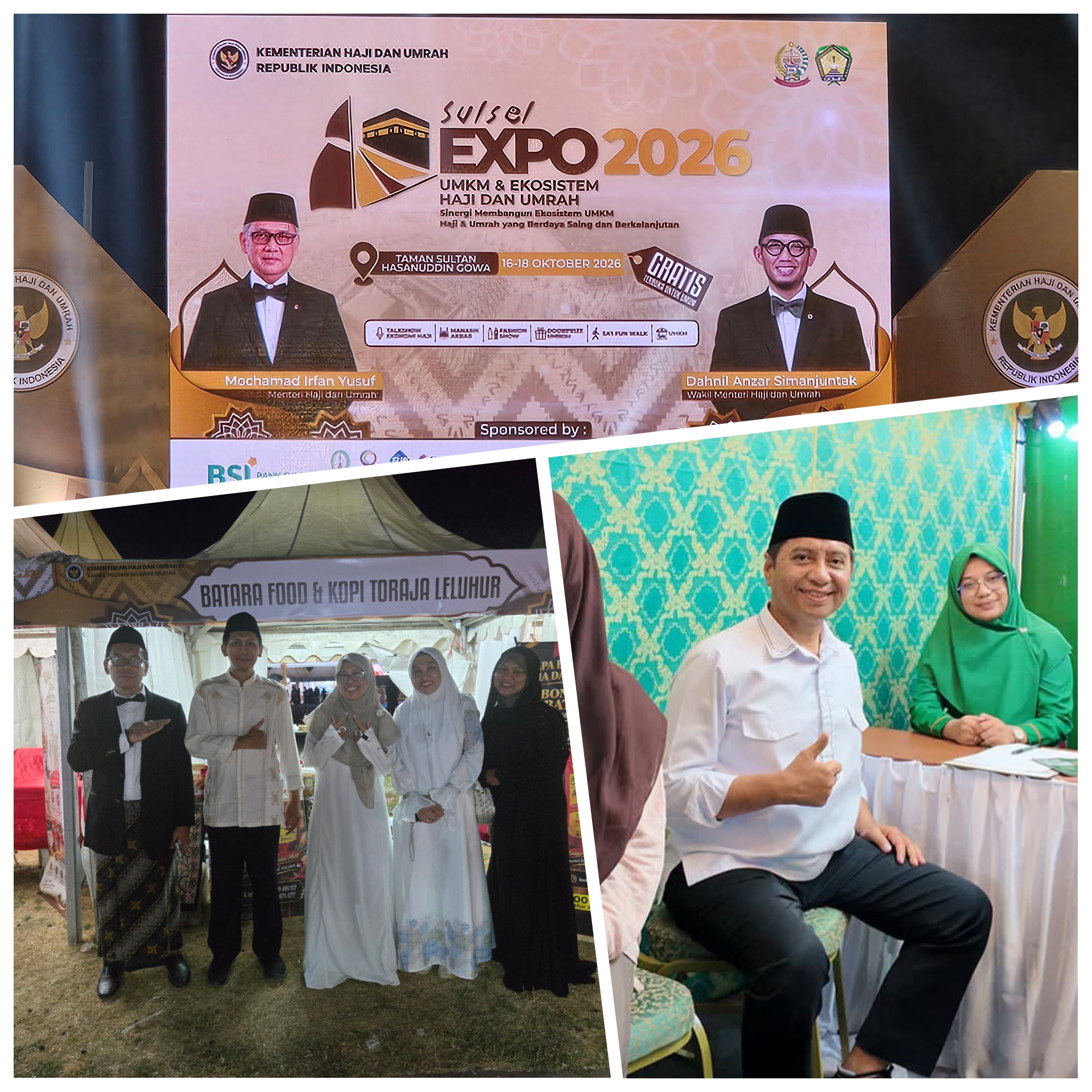 Gelar Sulsel Expo 2026, Kanwil Kemenhaj Dorong Penguatan UMKM dan Ekosistem Haji-Umrah di Gowa : Akademisi UIN Alauddin Turut Hadir