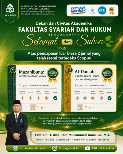 Dua Jurnal FSH UIN Alauddin Resmi Terindeks Scopus, Dekan: Jaga Kualitas, Perluas Jejaring