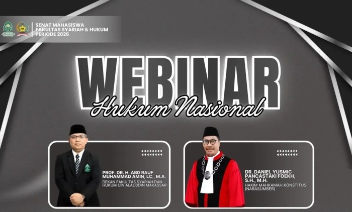 Wakil Dekan I FSH UIN Alauddin Buka Seminar Hukum Nasional, Hakim Mahkamah Konstitusi Bahas Supremasi Konstitusi dan Demokrasi Modern