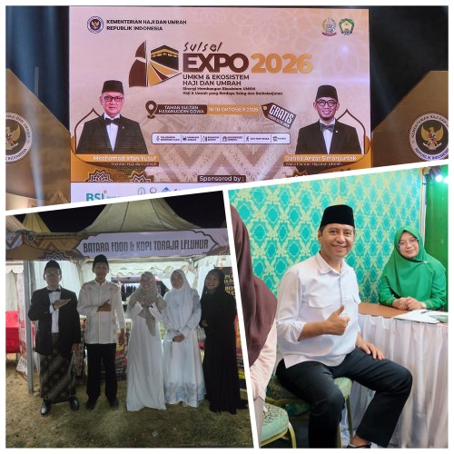 Gelar Sulsel Expo 2026, Kanwil Kemenhaj Dorong Penguatan UMKM dan Ekosistem Haji-Umrah di Gowa : Akademisi UIN Alauddin Turut Hadir